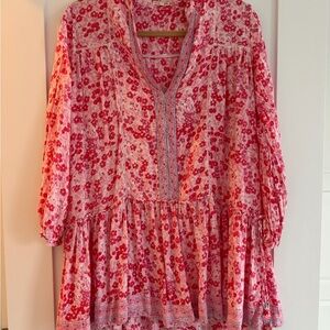 Poupette St. Barth Pink Floral Tunic